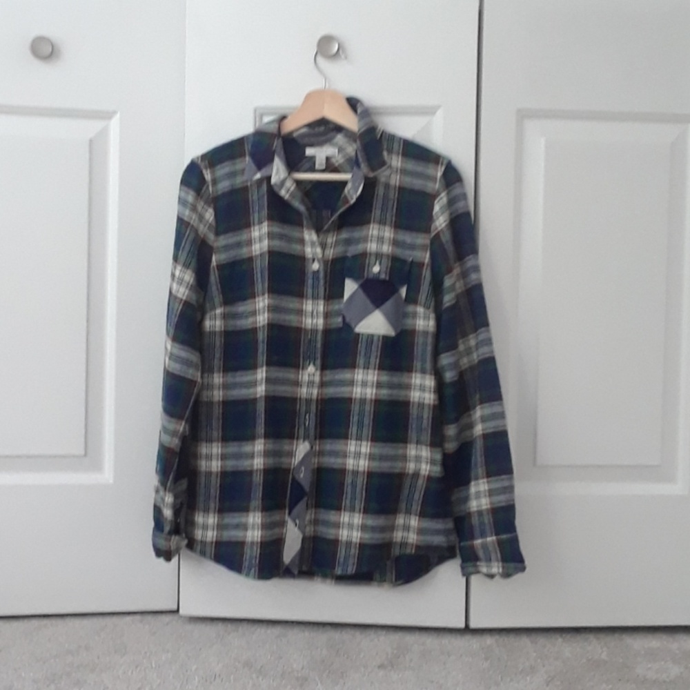 J Crew deep ivy plaid buttondown